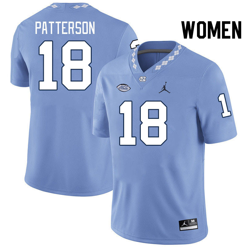 Women #18 Jaiden Patterson North Carolina Tar Heels College Football Jerseys Stitched-Carolina Blue